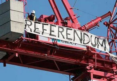 Demanding a referendum over the Lisbon Treaty
