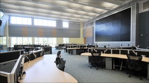 Empty and abandoned West Midlands fire control centre