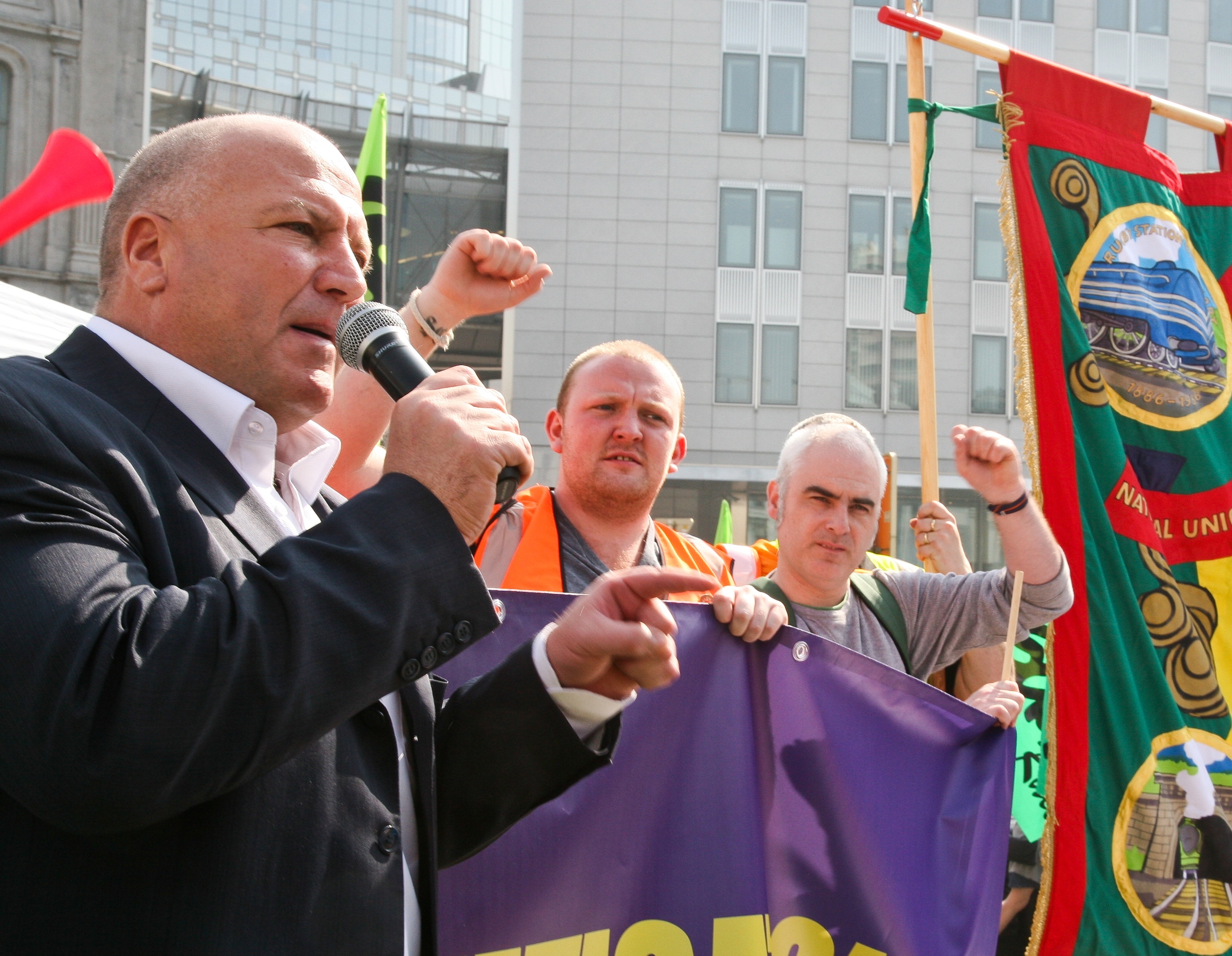 Demonstration in Brussels by transport workers' unions